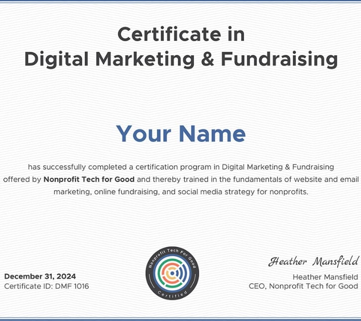 marketing certificate